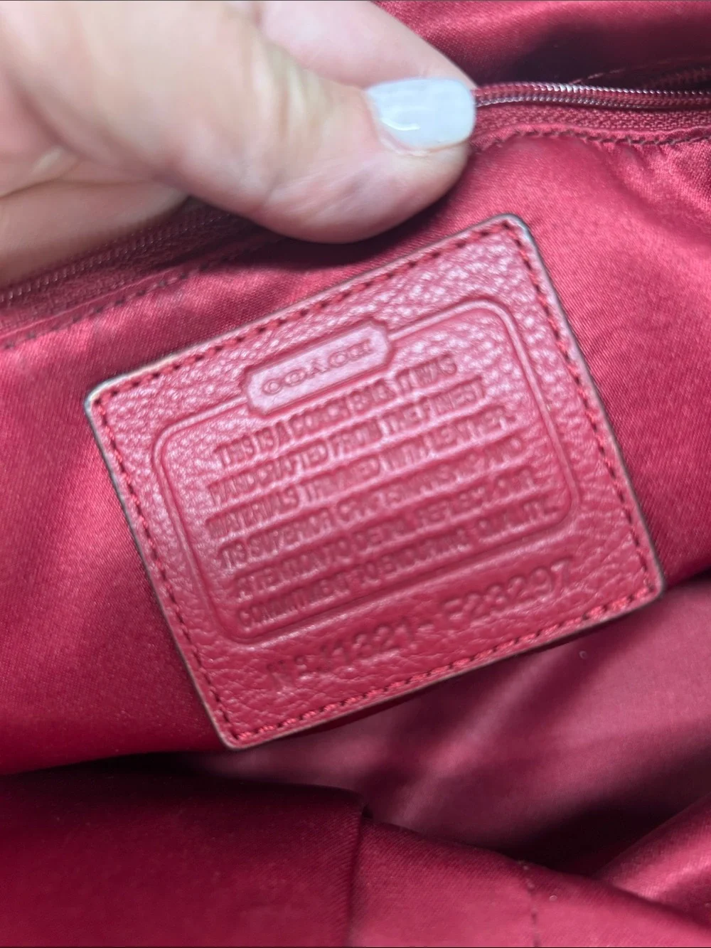 Coach Signature Canvas Tote with Red Leather Trim